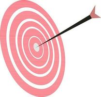 Flat illustration of target with arrow. vector