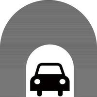 Underground tunnel icon with car. vector