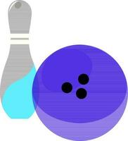 Illustration of bowling ball with skittle. vector