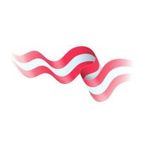 Shiny pink and white waving peru flag. vector