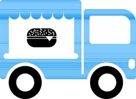 plano ilustración de un rápido comida entrega camioneta. vector