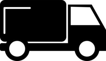 Black flat illustration of a Truck. vector