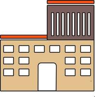 Shiny building in flat style illustration. vector