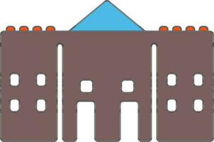 Castle in brown and white color. vector