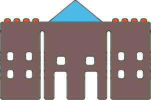 Castle in brown and white color. vector