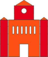 Shiny red and orange building. vector