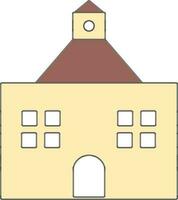 Flat style illustration of building. vector