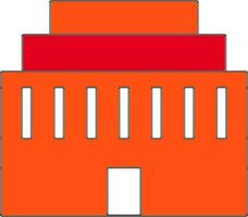 Building in orange and red color. vector