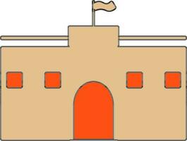 Flat style illustration of fort. vector