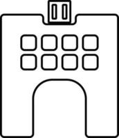 Building in black and white color. vector