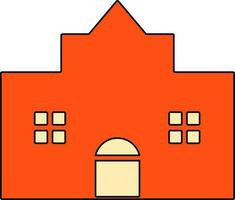 Building in orange and cream color. vector