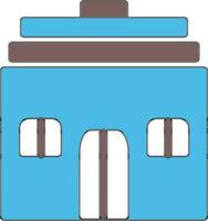 Building in blue and brown color. vector