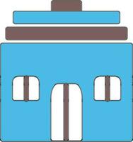 Building in blue and brown color. vector