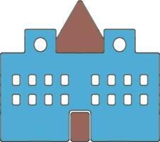 Flat style illustration of building. vector
