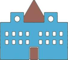 Flat style illustration of building. vector