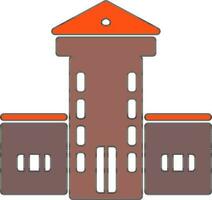 Building in brown and orange color. vector