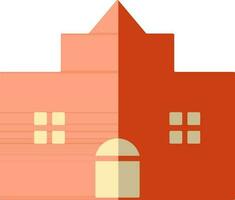 Building in orange and cream color. vector