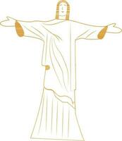 Standing statue of Jesus. vector