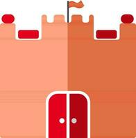 Fort in red and orange color. vector