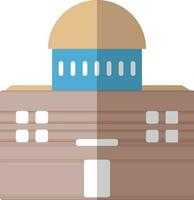 Building in brown and blue color. vector