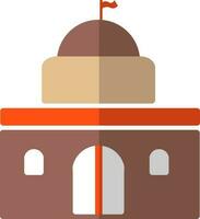 Court in brown and orange color. vector