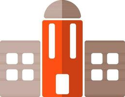 Shiny orange and brown building. vector