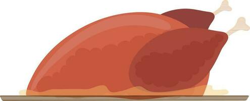 Illustration of roasted chicken. vector