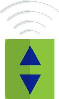 Blue wifi signal with green button. vector