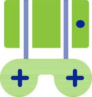 Flat style gamepad in green and blue color. vector