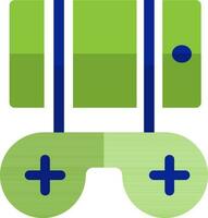 Flat style gamepad in green and blue color. vector