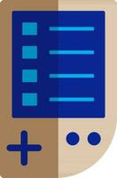 Handheld console game in blue and brown color. vector