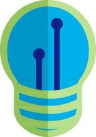 Electric bulb in blue and green color. vector