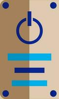 Brown and blue power button. vector