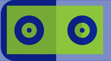 Green and blue audio cassette. vector
