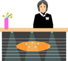 Illustration of hotel reception. vector