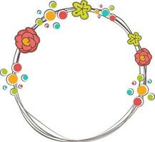 Rounded floral design frame. vector