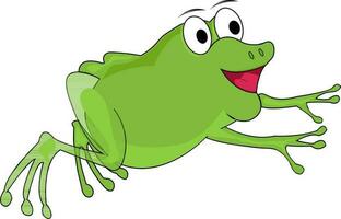 Illustration of a cute cartoon frog. vector