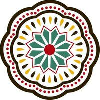 Floral design decorated rangoli. vector