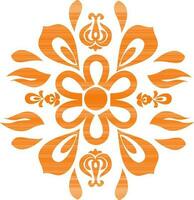 Floral pattern in orange color. vector