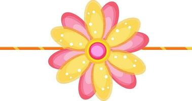 Yellow and pink rakhi for Raksha Bandhan. vector