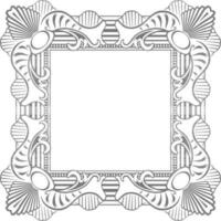 Decorative floral design frame in square shape. vector