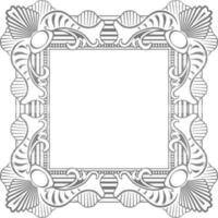 Decorative floral design frame in square shape. vector