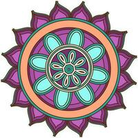 Artistic colorful mandala with floral design. vector