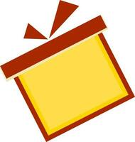 Flat illustration of red and yellow gift box. vector