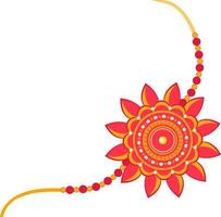 Orange and yellow rakhi for Raksha Bandhan. vector