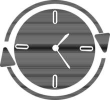 símbolo de reloj con circular flecha para trabajo buscar. vector