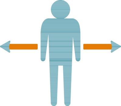 Man icon with arrow sign for job concept in isolated. vector