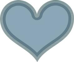 Simple flat illustration of blue heart. vector