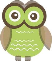 Flat style cartoon character of owl. vector