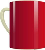 Shiny glossy red coffee mug. vector